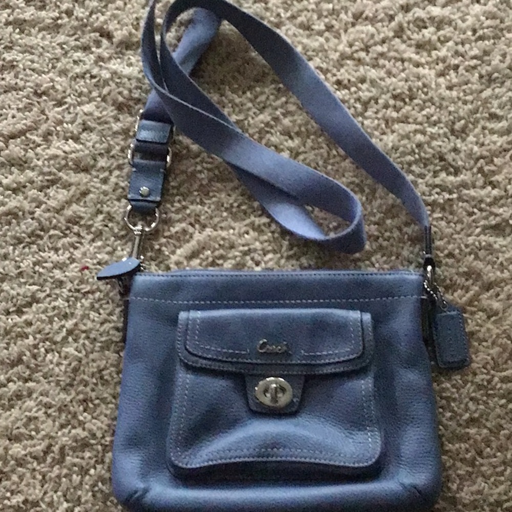 Coach Blue leather Purse with strap